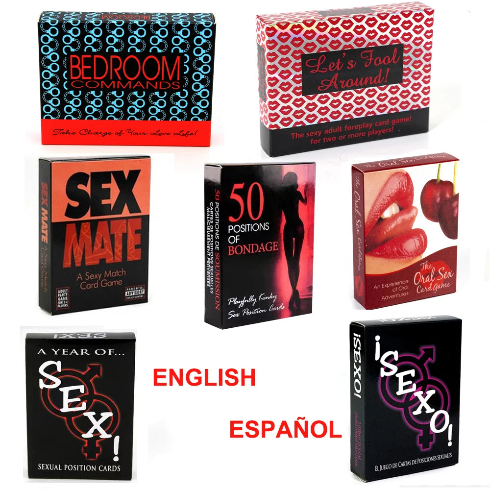 b0blxn18ch english & spanish sex card game adult board game explore 50 kinds of card play bedroom commands for valentine's day couples