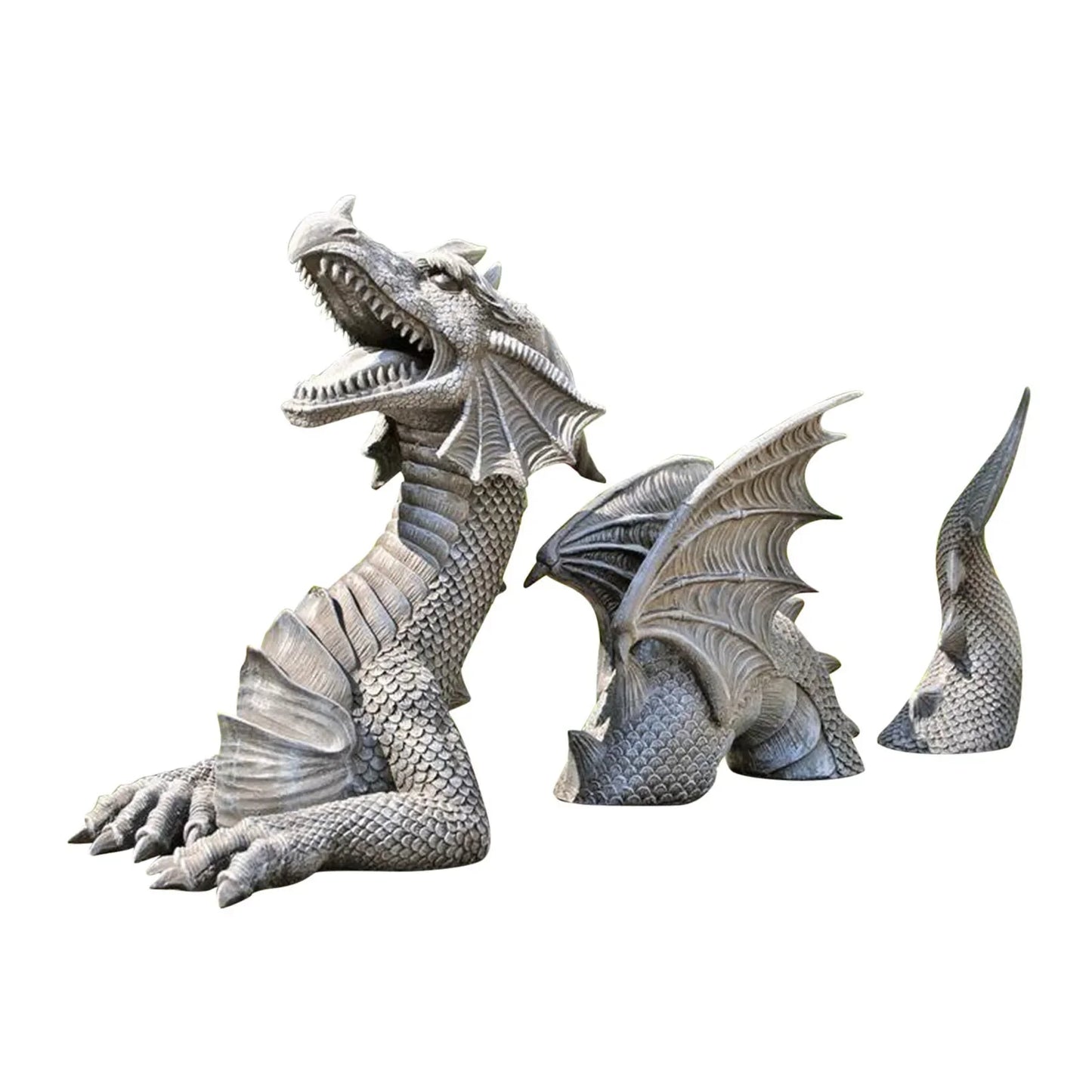 b0983d93y8 dragon sculptures resin giant lawn sculpture gothic fantasy dragon figures art garden patio lawn statues furnishings decoration