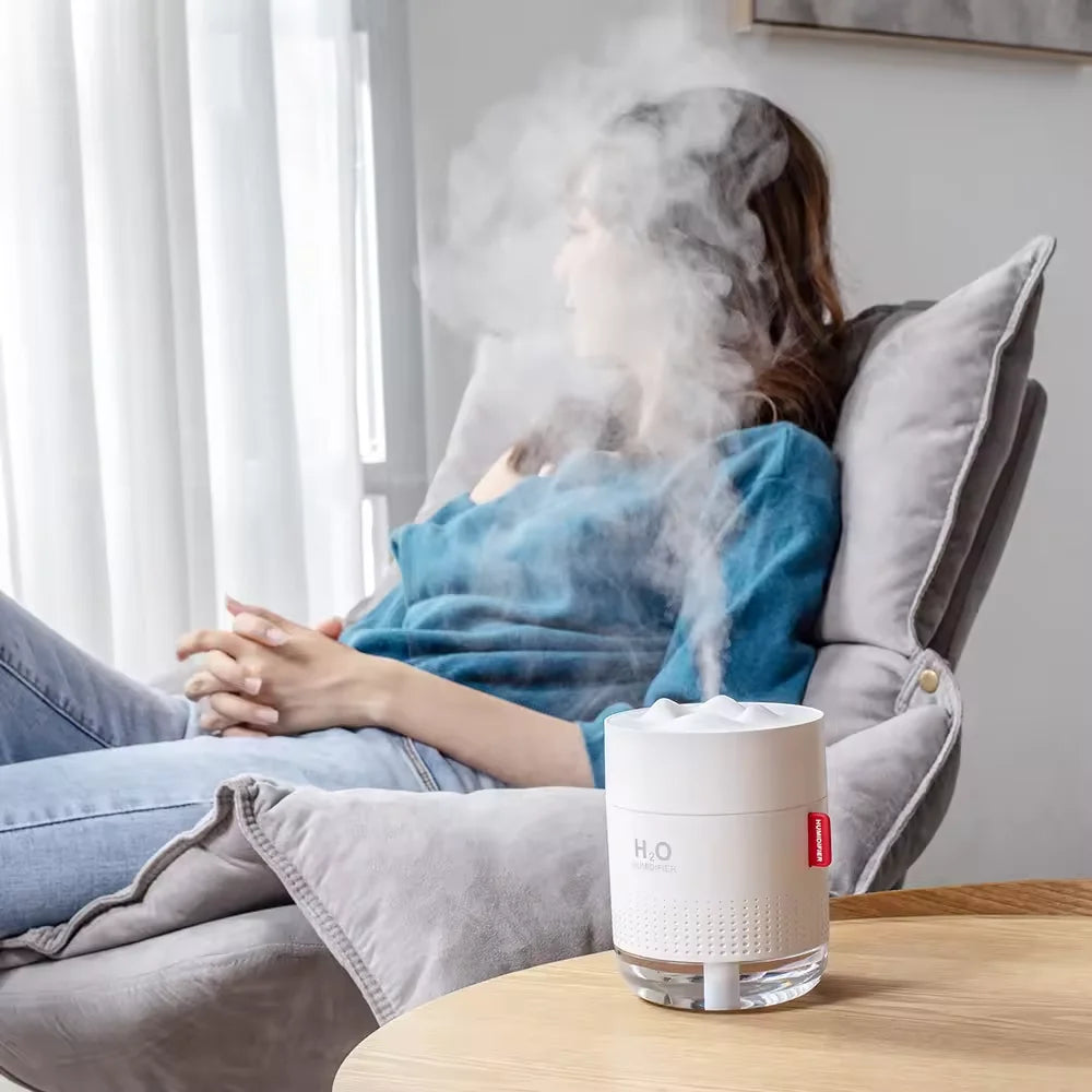 b09hbqdyhr 500ml portable ultrasonic air humidifier essential oil diffuser snow mountain led light scene air humidifier