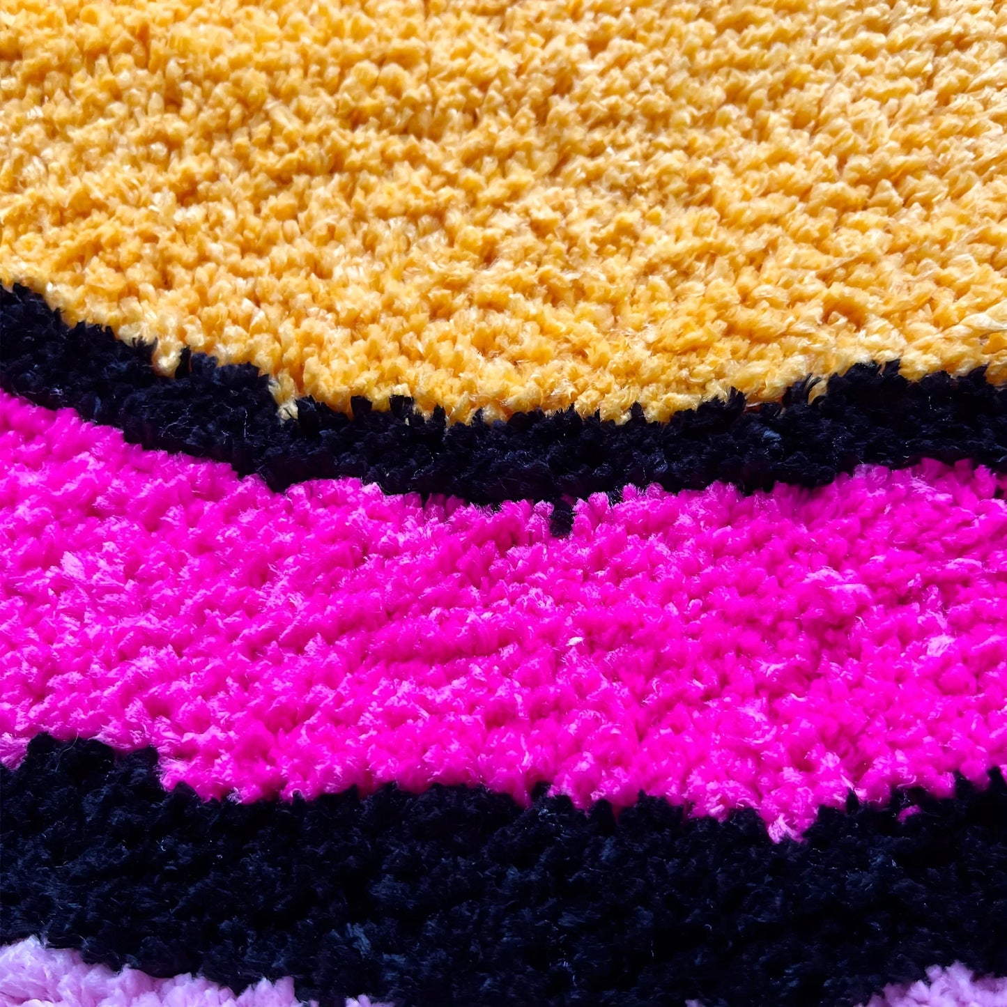 b0c4x9nxf4 cherry bomb pink handmade tufted rug | kawaii room decor | small bedroom rug | cartoon circle punch needle carpet