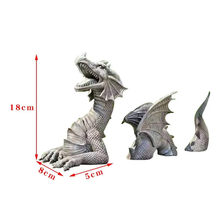 b0983d93y8 dragon sculptures resin giant lawn sculpture gothic fantasy dragon figures art garden patio lawn statues furnishings decoration