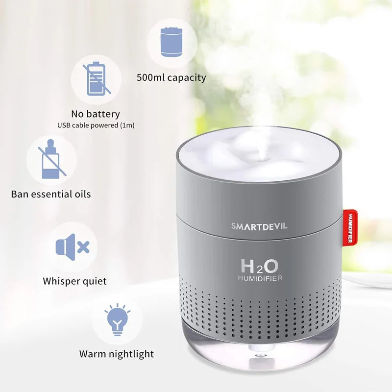 b09hbqdyhr 500ml portable ultrasonic air humidifier essential oil diffuser snow mountain led light scene air humidifier