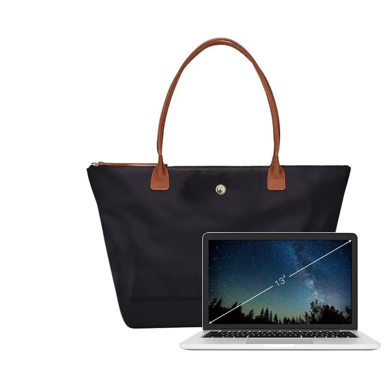 b098rvw2n3 fashion nylon foldable large capacity travel handbag shoulder bag large nylon women's trendy underarm shopping purses bag