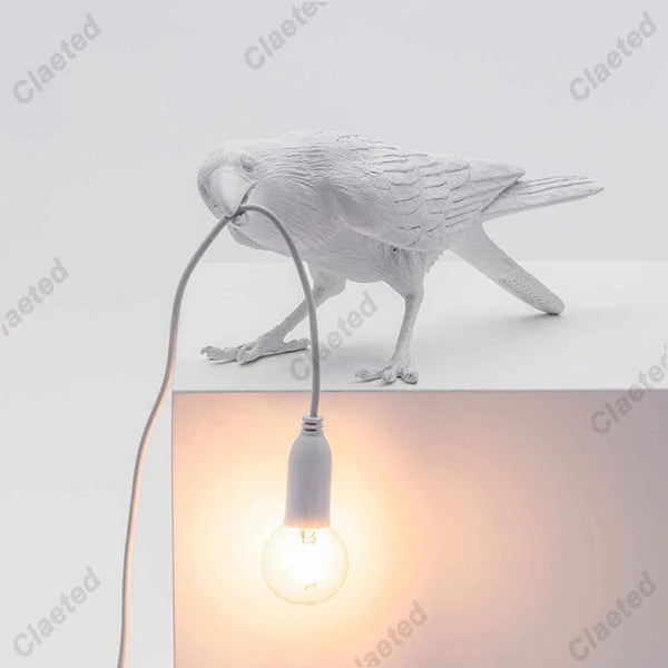 b094vp69r2 resin lucky bird crow wall lamp table lamp night light bedroom bedside living room wall lamp home decoration