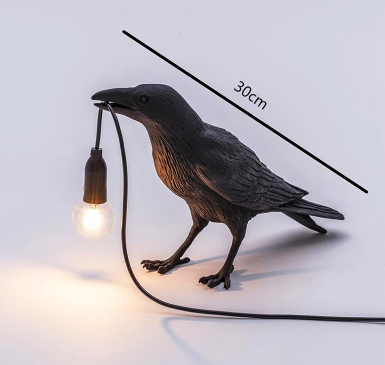 b094vp69r2 resin lucky bird crow wall lamp table lamp night light bedroom bedside living room wall lamp home decoration