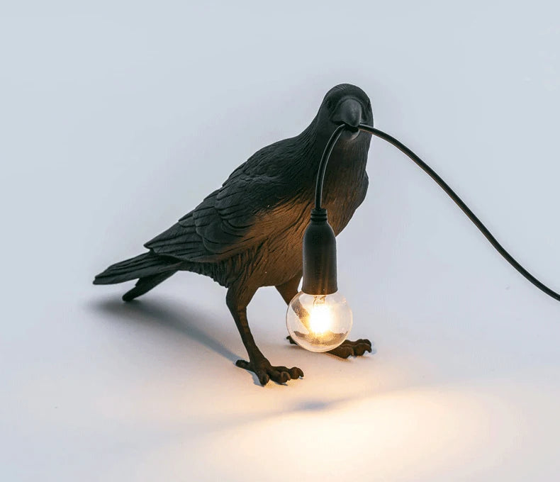 b094vp69r2 resin lucky bird crow wall lamp table lamp night light bedroom bedside living room wall lamp home decoration