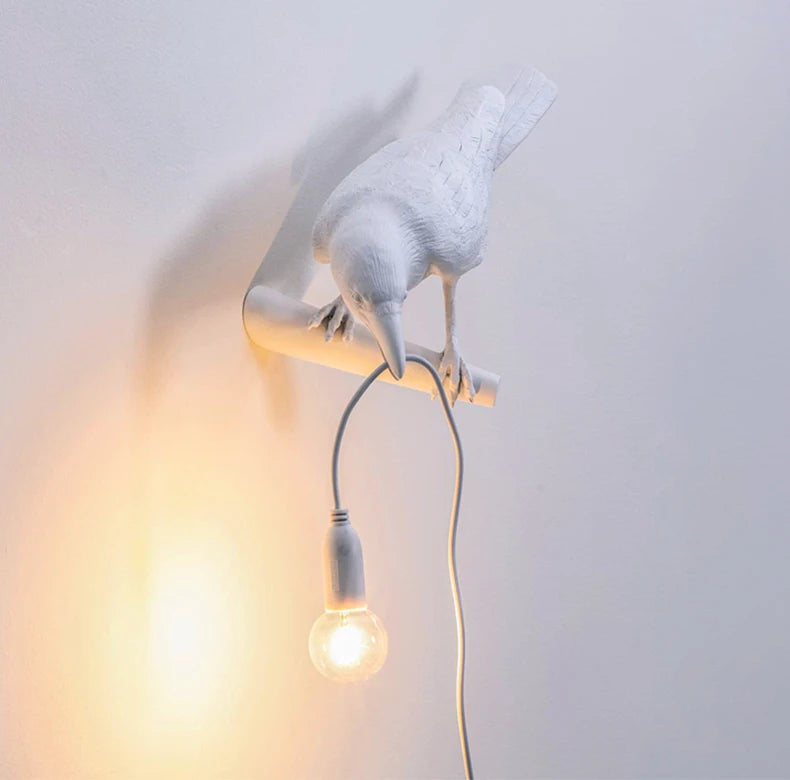 b094vp69r2 resin lucky bird crow wall lamp table lamp night light bedroom bedside living room wall lamp home decoration