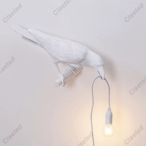 b094vp69r2 resin lucky bird crow wall lamp table lamp night light bedroom bedside living room wall lamp home decoration