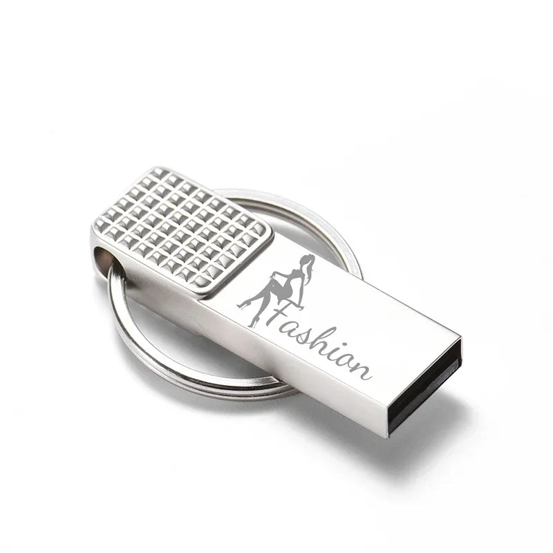 100% real capacity 64gb new metal usb 3.0 flash drive silver custom logo square memory stick 32gb pen drive free key ring 16gb