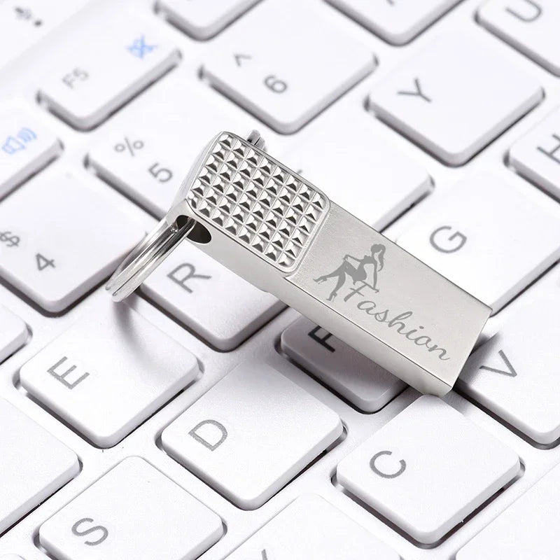 100% real capacity 64gb new metal usb 3.0 flash drive silver custom logo square memory stick 32gb pen drive free key ring 16gb