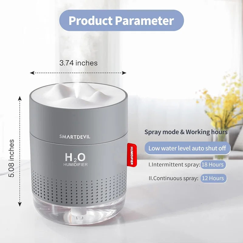 b09hbqdyhr 500ml portable ultrasonic air humidifier essential oil diffuser snow mountain led light scene air humidifier