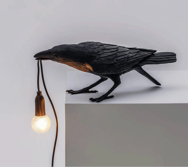 b094vp69r2 resin lucky bird crow wall lamp table lamp night light bedroom bedside living room wall lamp home decoration