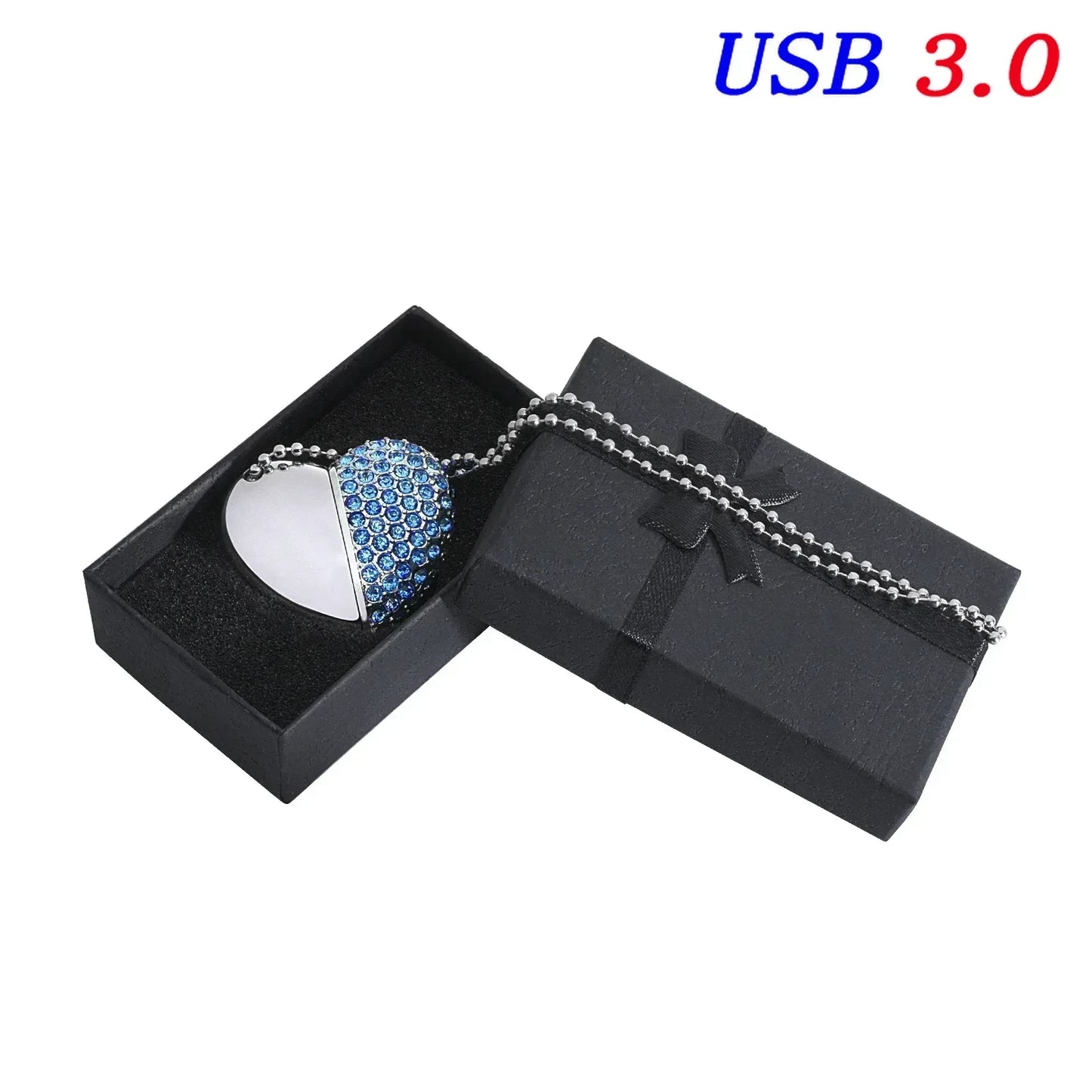 usb 3.0 metal diamond crystal heart pink box usb flash drive 16gb 32gb 64gb 128gb memory stick thumb drive creative gift u disk