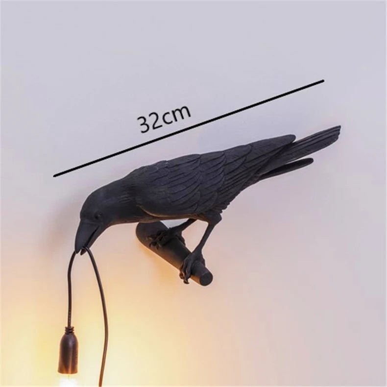 b094vp69r2 resin lucky bird crow wall lamp table lamp night light bedroom bedside living room wall lamp home decoration