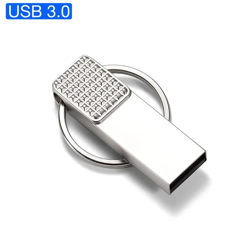 100% real capacity 64gb new metal usb 3.0 flash drive silver custom logo square memory stick 32gb pen drive free key ring 16gb