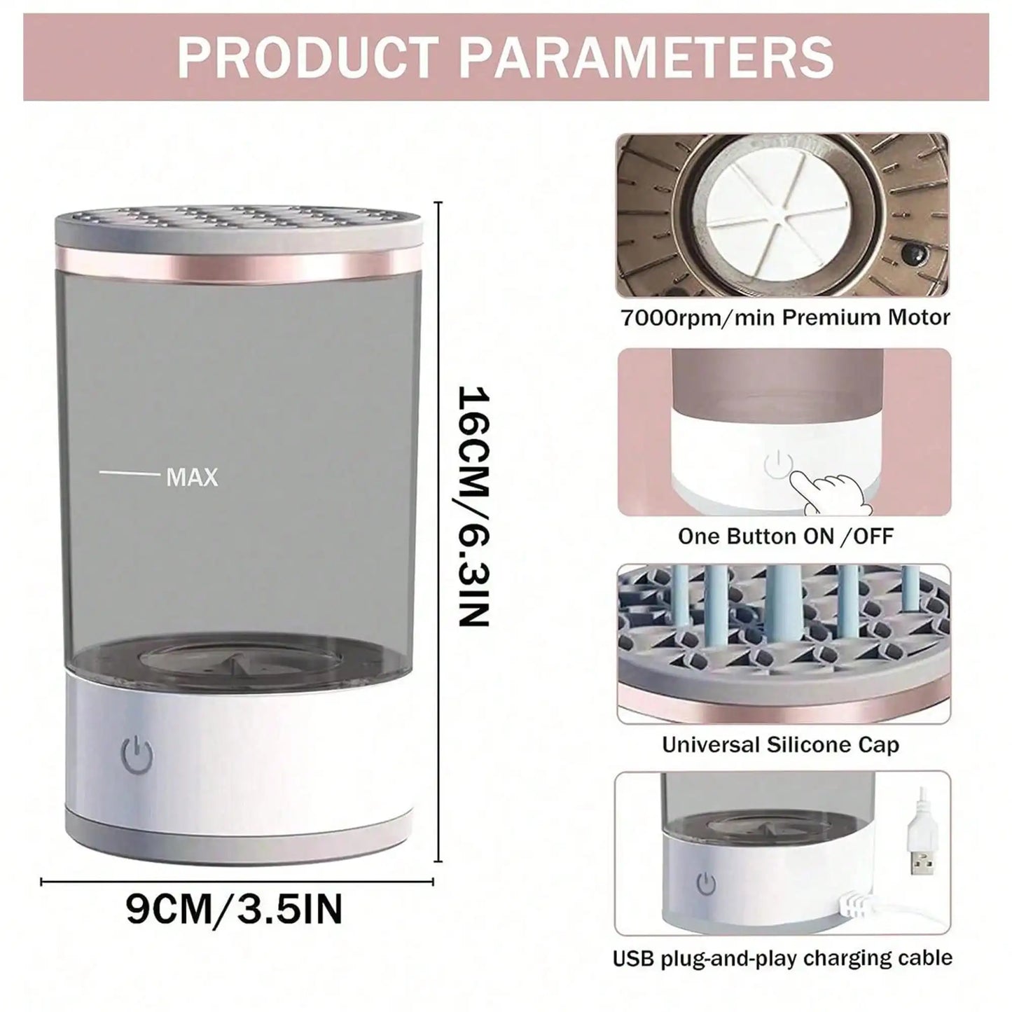 7.618 electric makeup brush cleaner machine