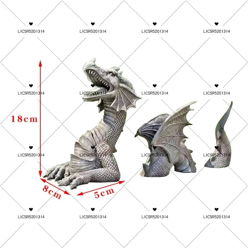 b0983d93y8 dragon sculptures resin giant lawn sculpture gothic fantasy dragon figures art garden patio lawn statues furnishings decoration