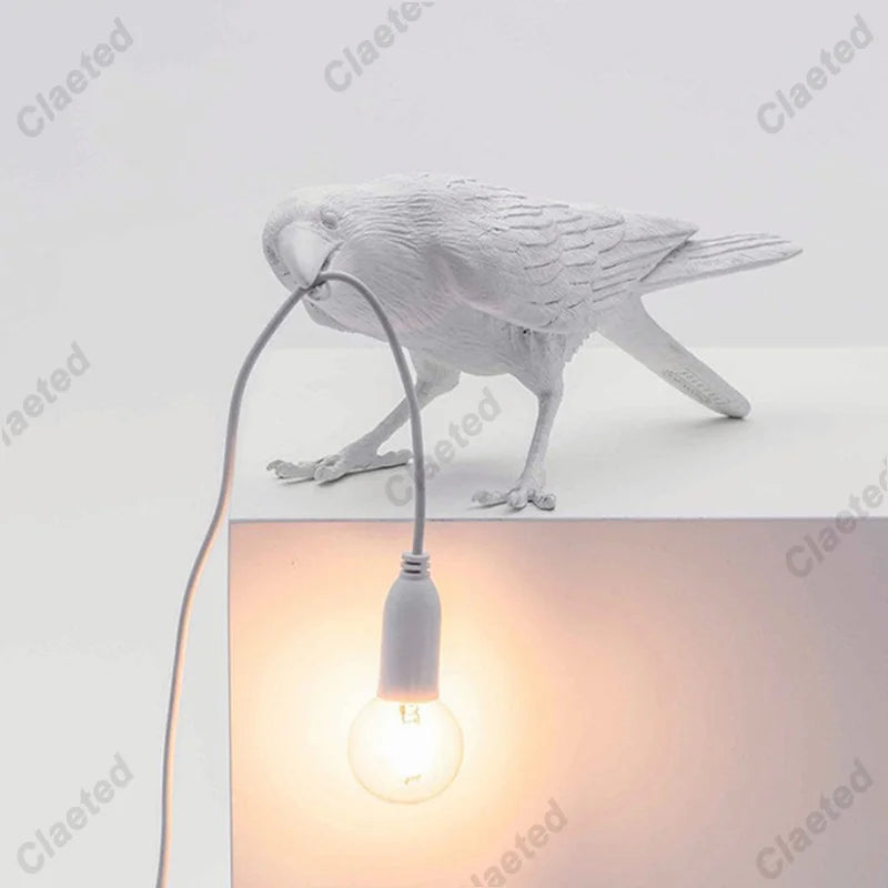 b094vp69r2 resin lucky bird crow wall lamp table lamp night light bedroom bedside living room wall lamp home decoration