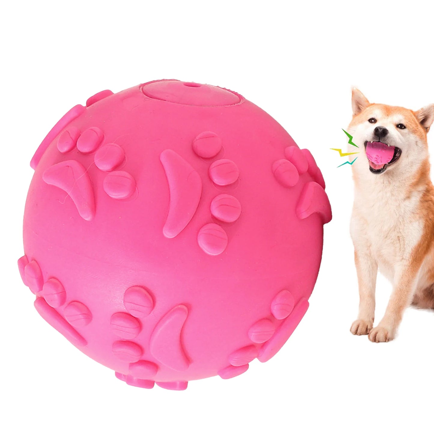 squeaky dog chew ball, durable latex, interactive toy for small to large breeds, great for outdoor activities, non-toxic, ideal for fetch and play, promotes exercise and fun