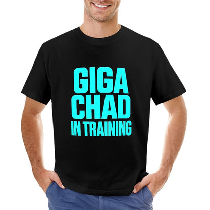 Men's T-Shirt 100% Cotton GIGA CHAD in Training Graphic Tee for Fitness Enthusiasts, Casual Wear, Bold Design, Comfortable Style, Perfect for Gym and Daily Outings