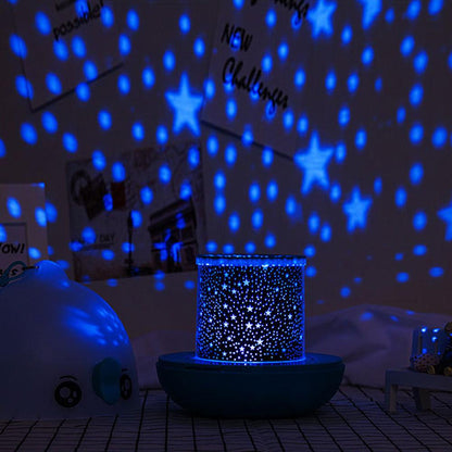 Custom Lucky Fish LED Rotating Star Projection Night Light for Kids, 3-in-1 Table Lamp, Night Lamp, and Projector with 6 Patterns and Remote Control