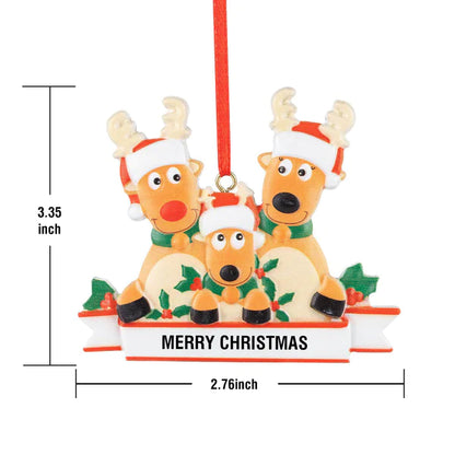 Custom Name Reindeer Family Xmas Ornament Personalised Decoration Gifts for Christmas Tree