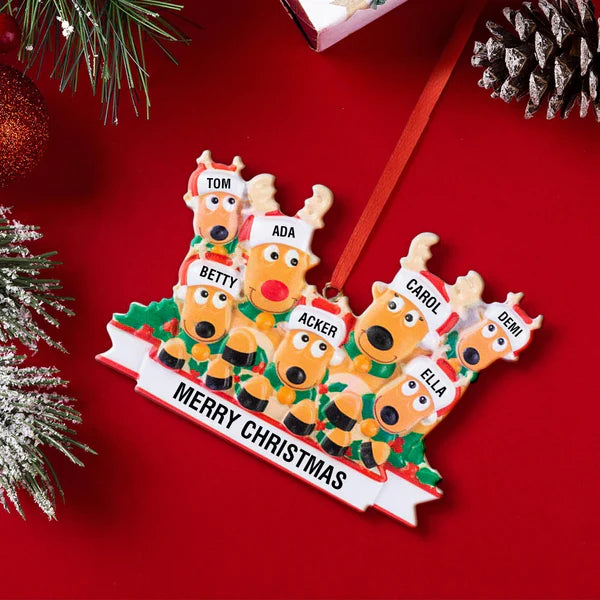 custom name reindeer family xmas ornament personalised decoration gifts for christmas tree