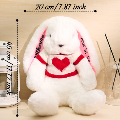 Personalized Sweater Bunny Plush Toys Custom Rabbit with Embroidered Name Gift for Children Soft Cuddly Toy for Birthdays and Special Occasions