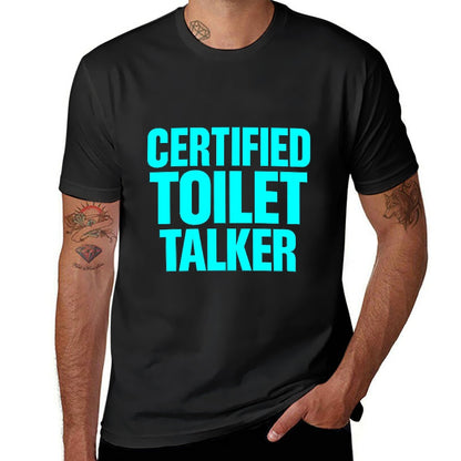 2025 Men's Short Sleeve T-shirt Certified Toilet Talker 150g Cotton Casual Tee for Fitness, Leisure, Home, Travel, Events
