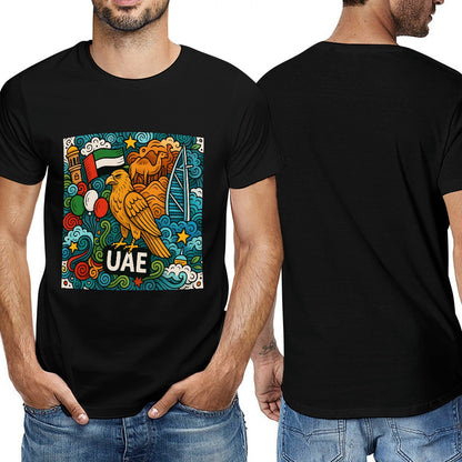 Men's 100% Cotton Short Sleeve T-Shirt with Breathable Comfort, Single Sided Print, Casual Fit, Ideal for Fitness and Leisure, Great Gift for Him, Stylish and Versatile for All Occasions
