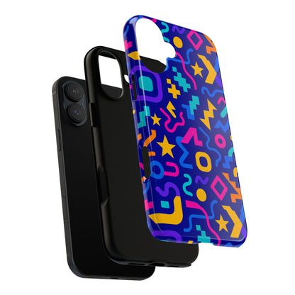 Vibrant Geometric Protective Phone Case with 3D Wrap Design – Playful Accessory for Self-Expression Compatible with iPhone 13, 14, 15 & 16 – all models including Pro, Pro Max & Plus