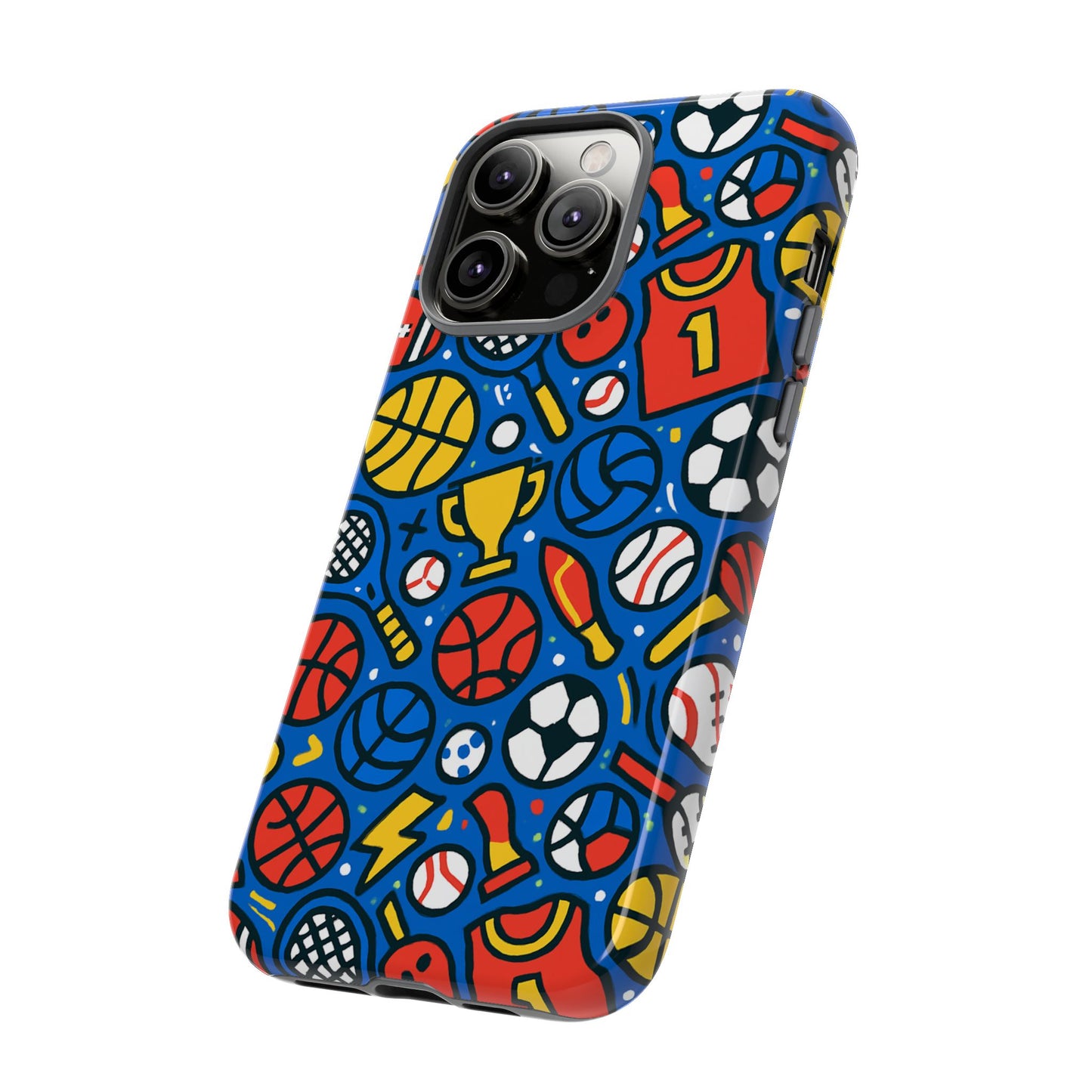 vibrant sports-themed protective phone case with 3d design for unique style – compatible with iphone 13, 14, 15 & 16 – all models including pro, pro max & plus