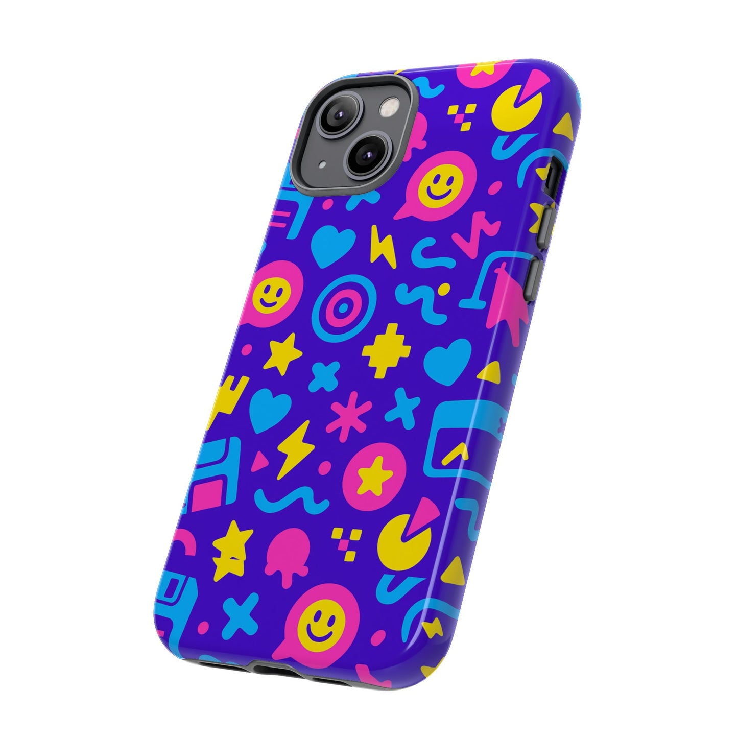 multicolor y2k protective phone case with 3d wrap design – fun and playful accessory compatible with iphone 13, 14, 15 & 16 – all models including pro, pro max & plus