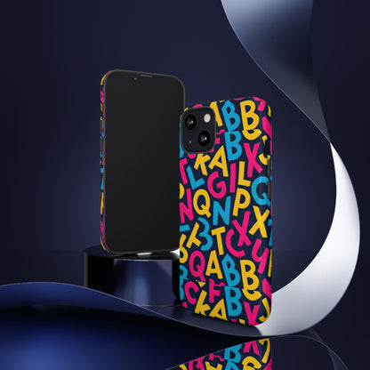 Multicolour 3D Wrap Phone Case with Playful Alphabet Design – Stylish Protection for Smartphones Compatible with iPhone 13, 14, 15 & 16 – All Models Including Pro, Pro Max & Plus