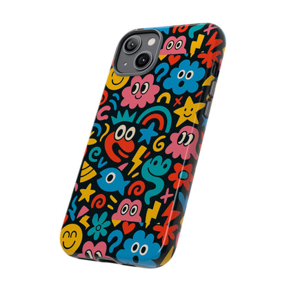 Vibrant Cartoon Protective Phone Case with 3D Wrap Design for Creative Expression – Compatible with iPhone 13, 14, 15 & 16 – All Models Including Pro, Pro Max & Plus