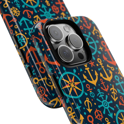 Vibrant Nautical Pattern Phone Case for Stylish Protection – Bold Accessory for iPhone 13, 14, 15 & 16 – All Models Including Pro, Pro Max & Plus