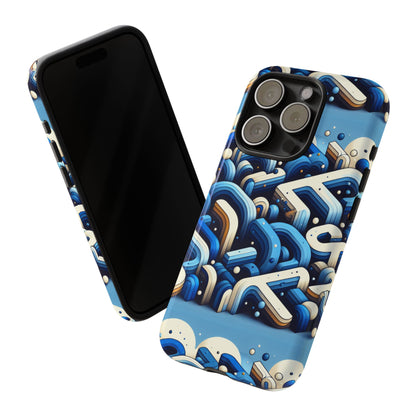 Blue Alphabet B Phone Case for Men and Women Shockproof Protective Cover with 3D Wrap Design and UV Protection