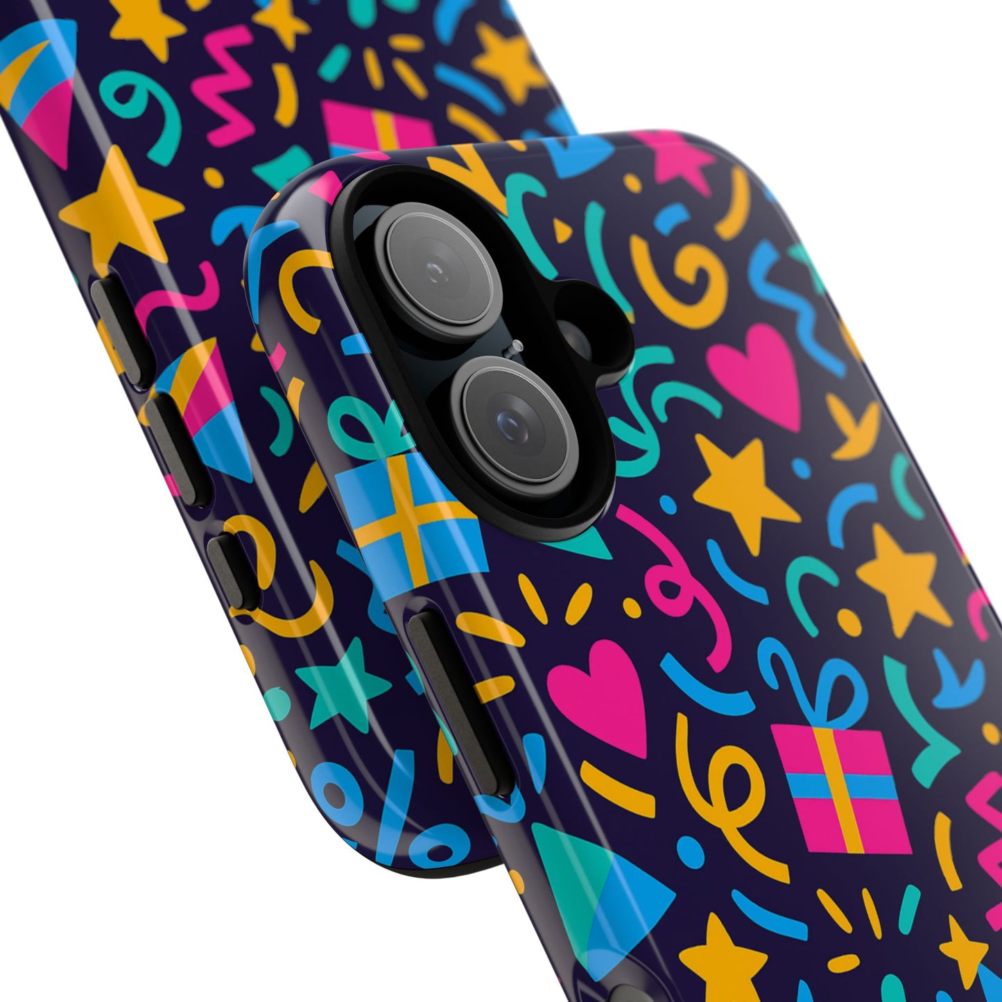 vibrant multicolour retro phone case with fun 3d design for stylish protection and unique expression compatible with iphone 13, 14, 15 & 16 – all models including pro, pro max & plus