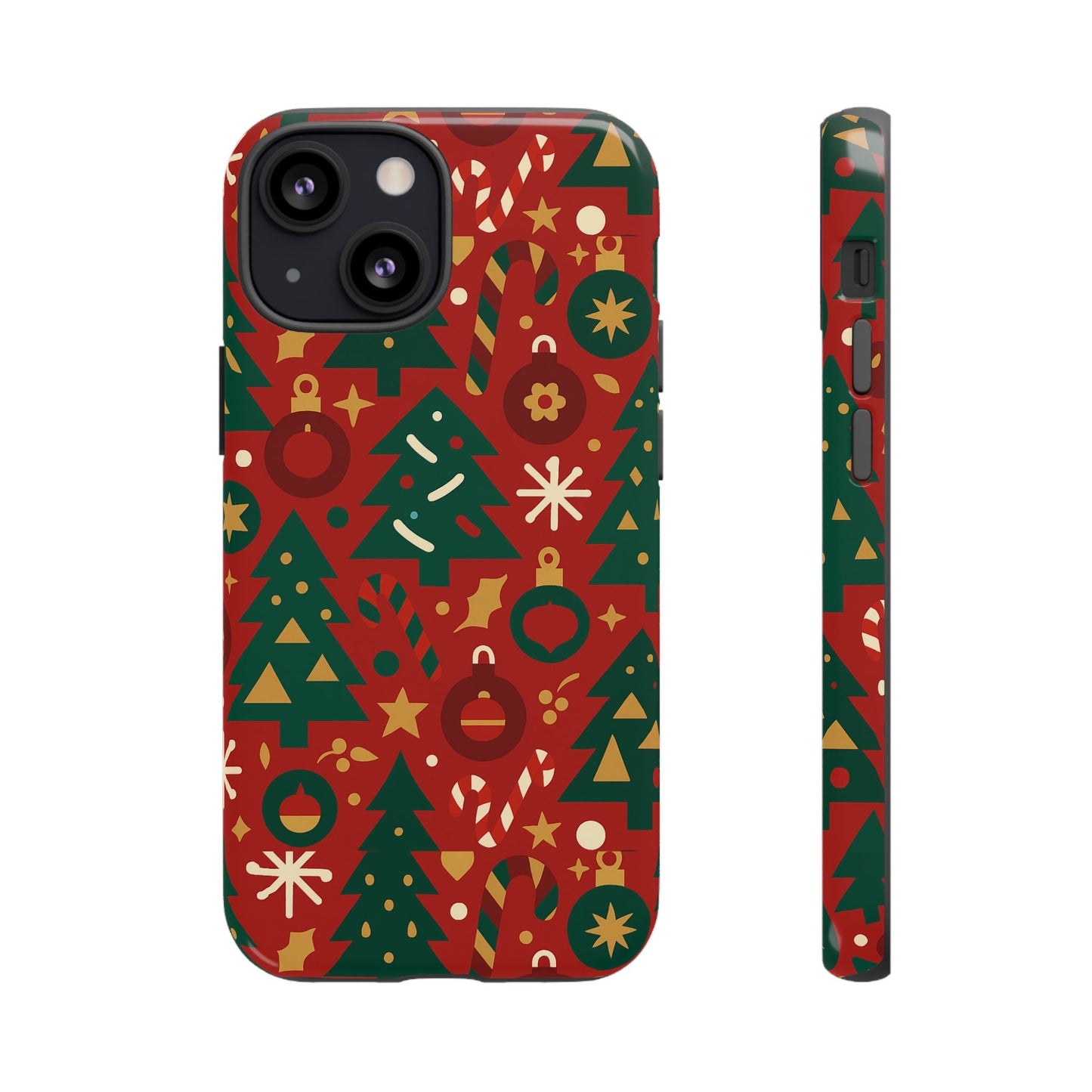 festive red christmas phone case with 3d wrap design – vibrant protection for iphone 13, 14, 15 & 16 – all models including pro, pro max & plus