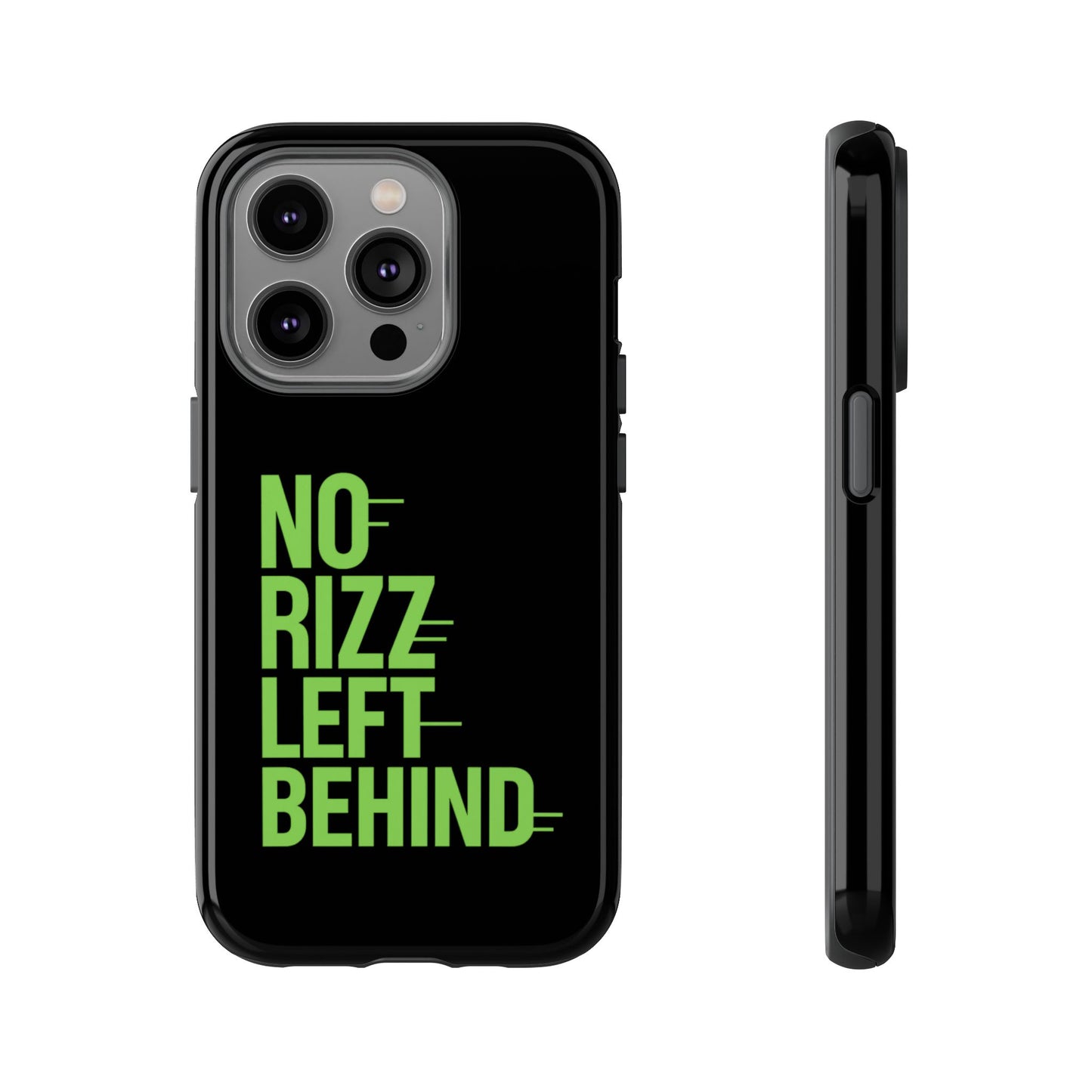 tough phone case - no rizz left behind, durable protection, shock absorbent, stylish design, perfect gift for adults, supports wireless charging, uv protected, lightweight accessory