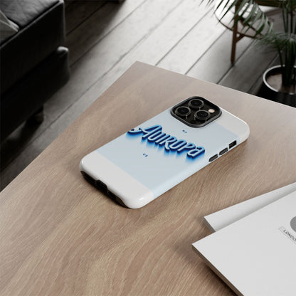 Protective Phone Case with Retro Typography Design in Blue for Stylish Protection, Compatible with iPhone 13, 14, 15 & 16 – all models including Pro, Pro Max & Plus