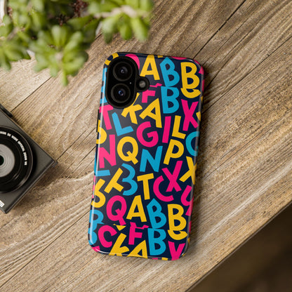 Multicolour 3D Wrap Phone Case with Playful Alphabet Design – Stylish Protection for Smartphones Compatible with iPhone 13, 14, 15 & 16 – All Models Including Pro, Pro Max & Plus