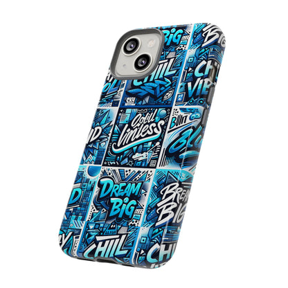 Blue Pattern Image 27 Phone Case for Mobile Phones Shockproof Protective Cover with 3D Wrap Design Anime Comic Style for Men Women and Teenagers