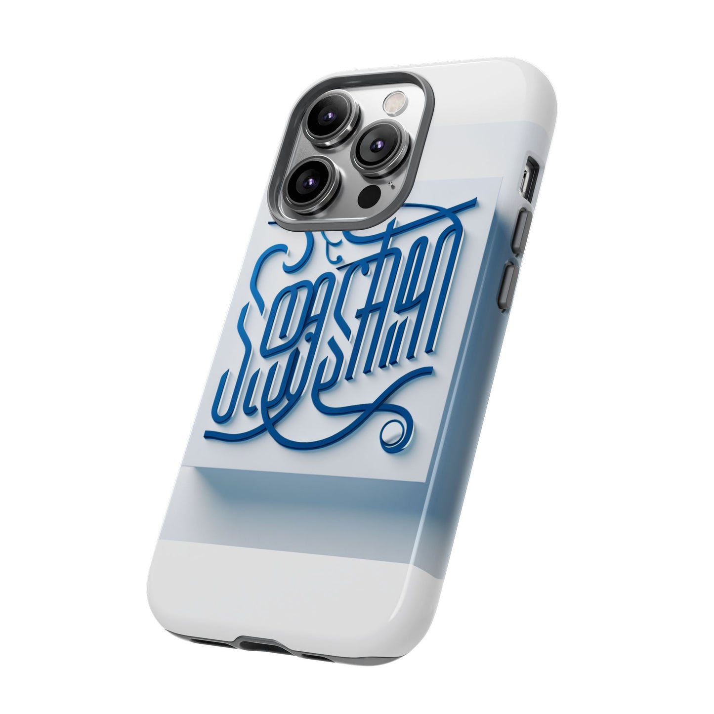 vibrant blue 3d alphabet phone case for stylish protection and unique expression compatible with iphone 13, 14, 15 & 16 – all models including pro, pro max & plus
