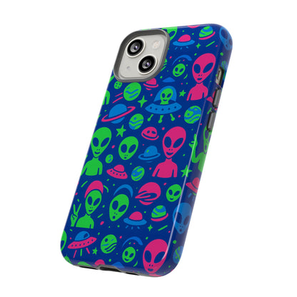 Vibrant Multicolour Alien 3D Wrap Phone Case in Retro Anime Style for Stylish Protection Compatible with iPhone 13, 14, 15 & 16 – all models including Pro, Pro Max & Plus