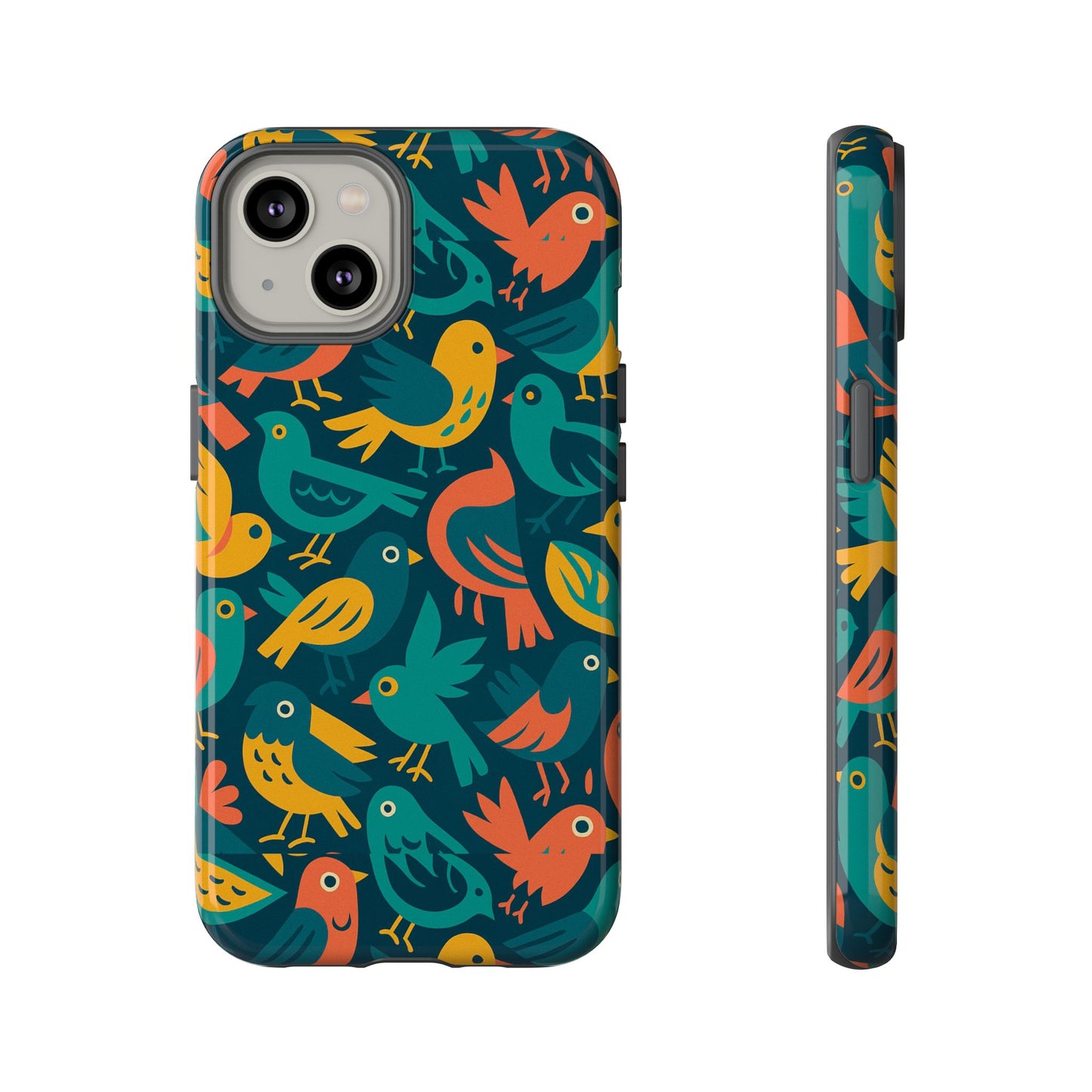 multicolour bird pattern 3d wrap protective phone case – vibrant accessory for self-expression compatible with iphone 13, 14, 15 & 16 – all models including pro, pro max & plus