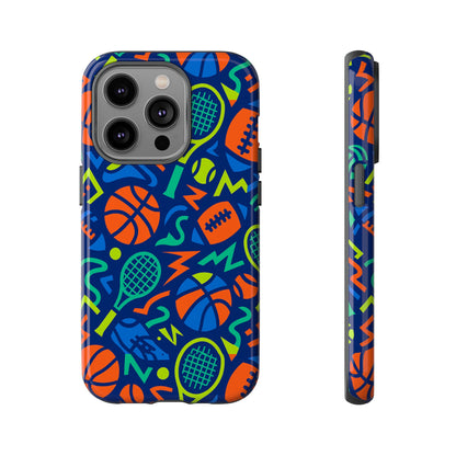 Vibrant 3D Sports Pattern Protective Phone Case for Unisex – Colourful Accessory for Stylish Protection Compatible with iPhone 13, 14, 15 & 16 – All Models Including Pro, Pro Max & Plus