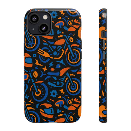 Vibrant Motorcycle Phone Case in Multicolour Design for Stylish Protection Compatible with iPhone 13, 14, 15 & 16 – All Models Including Pro, Pro Max & Plus