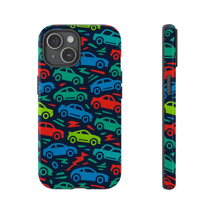 Vibrant Retro Automotive Design Protective Phone Case for Kids and Adults – Colourful 3D Wrap Style – Stylish Protection Compatible with iPhone 13, 14, 15 & 16 – All Models Including Pro, Pro Max & Plus