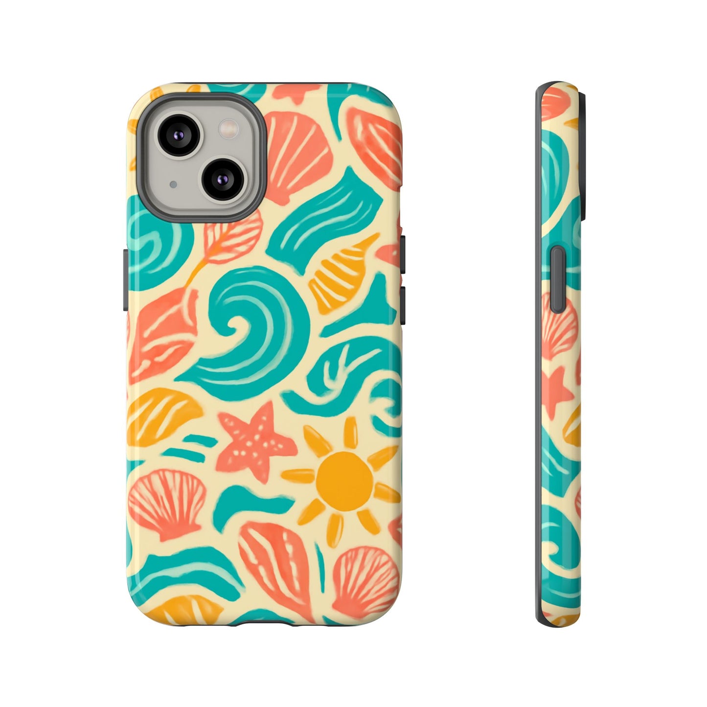 vibrant beach style protective phone case with 3d wrap design for stylish protection – compatible with iphone 13, 14, 15 & 16 – all models including pro, pro max & plus
